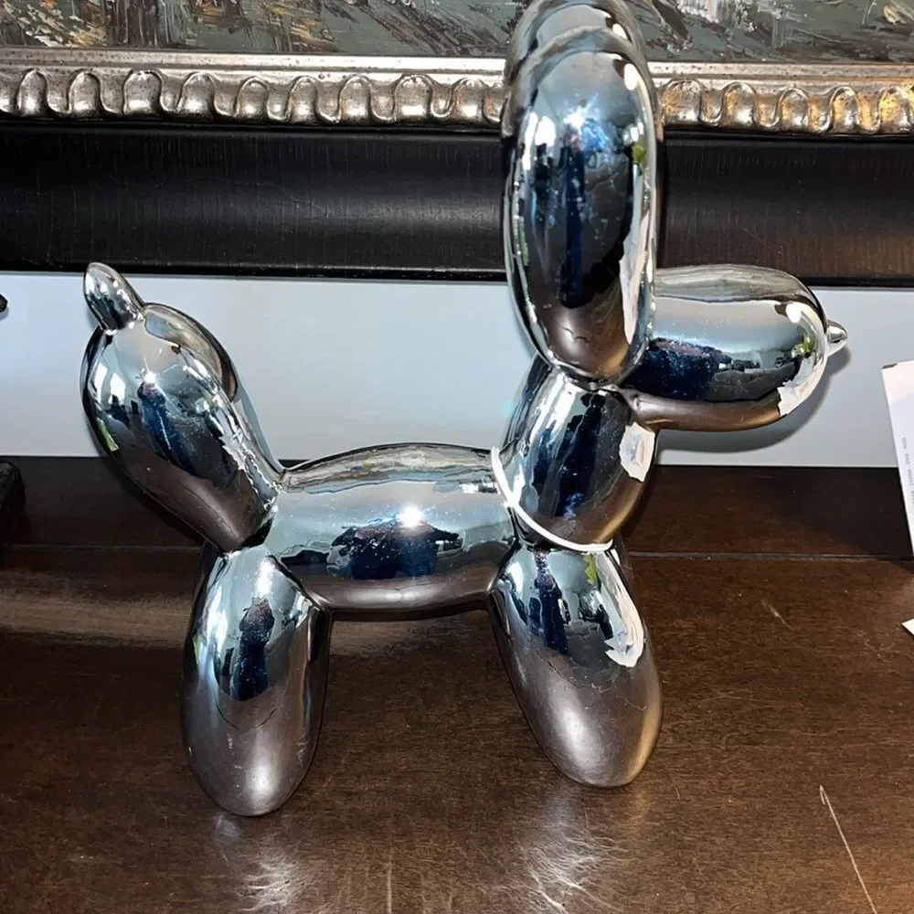 Chrome 10” Tall Shiny Color Rover The Balloon Dog Statuette Decor piece - flaw - Picture 3 of 5